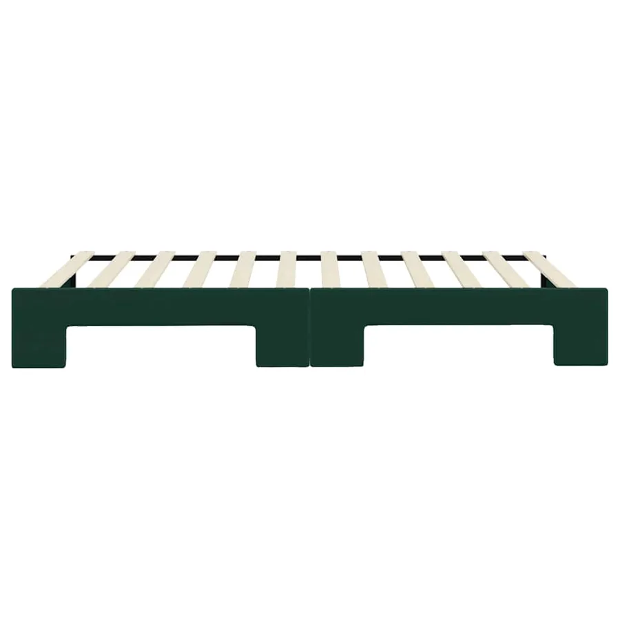 Lit de jour avec gigogne sans matelas vert foncé 100x200 cm - 7