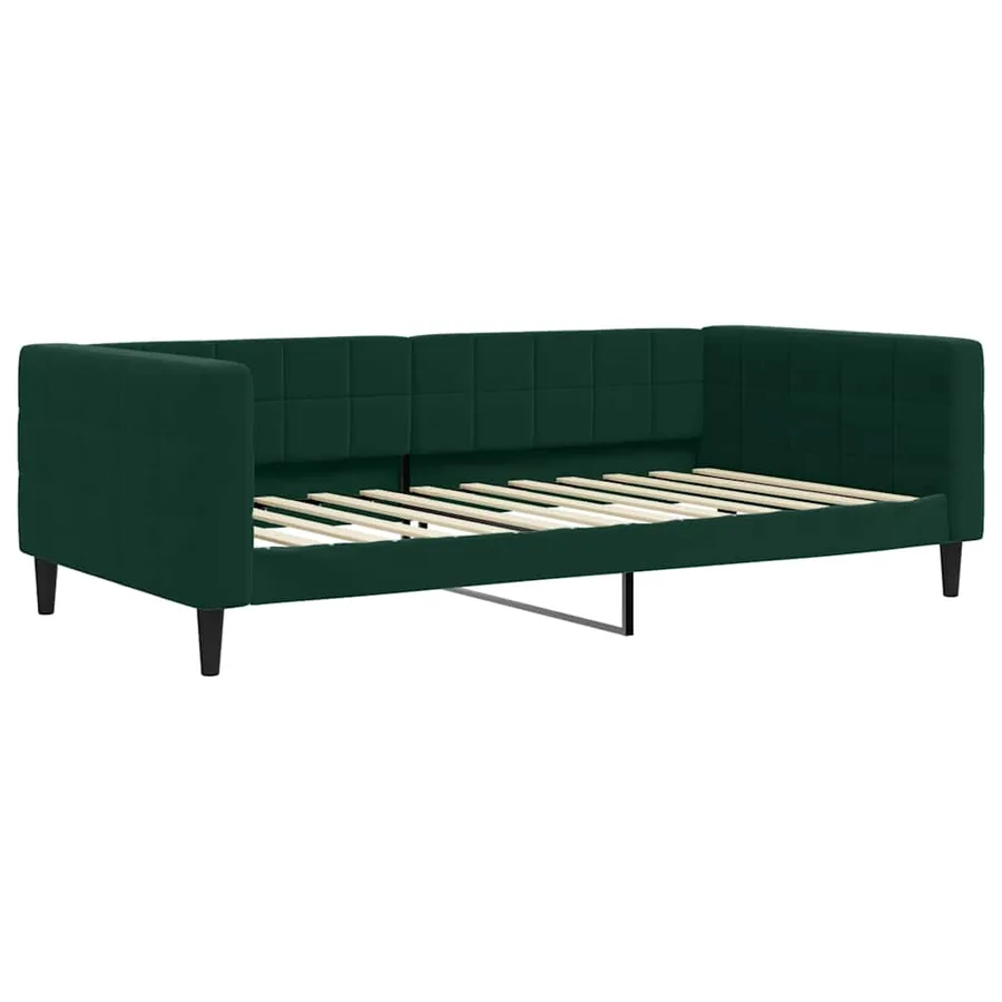 Lit de jour avec gigogne sans matelas vert foncé 100x200 cm - 8
