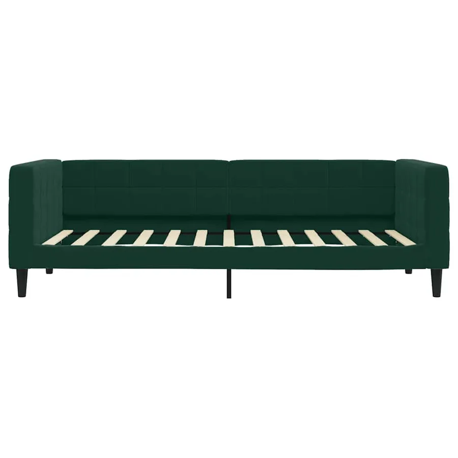 Lit de jour avec gigogne sans matelas vert foncé 100x200 cm - 9