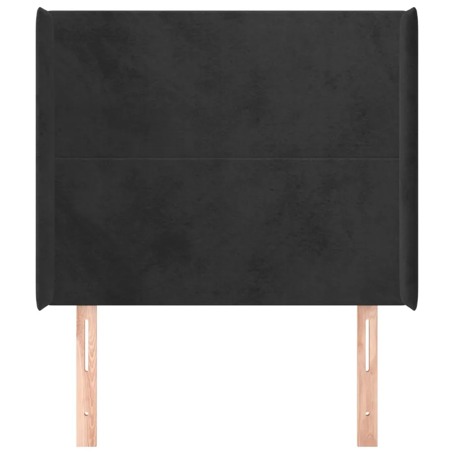 Tête de lit avec oreilles Noir 93x16x118/128 cm Velours - 3