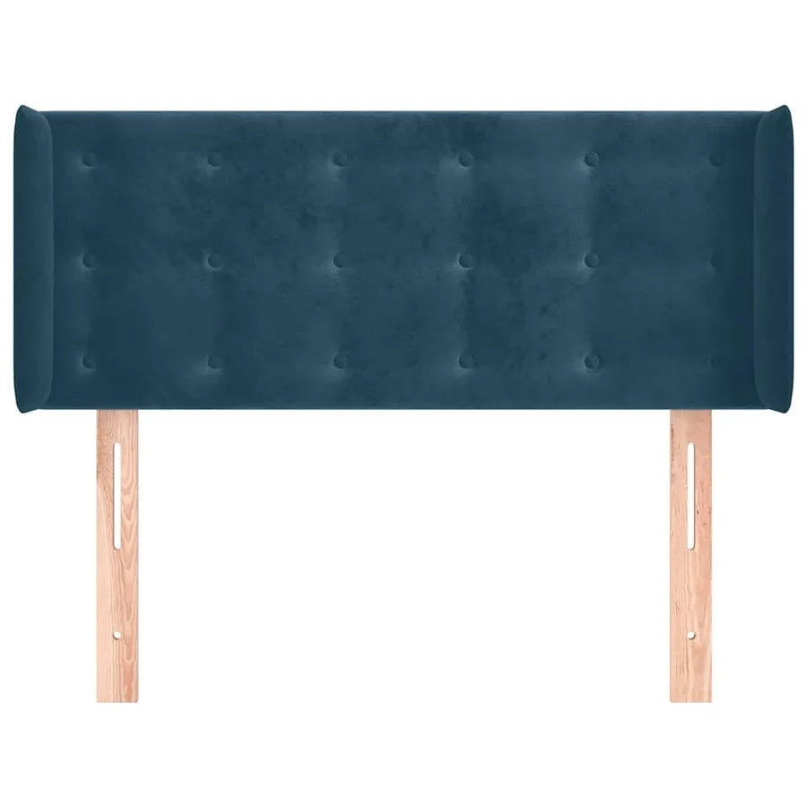 Tête de lit avec oreilles Bleu Foncé 83x16x78/88 cm Velours - 3
