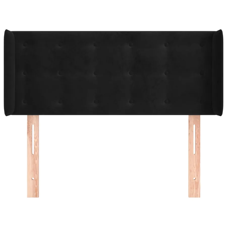 Tête de lit avec oreilles Noir 83x16x78/88 cm Velours - 3