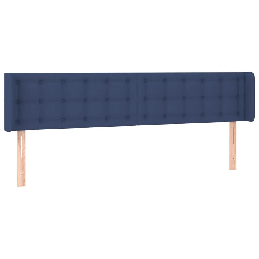 Tête de lit avec oreilles Bleu 183x16x78/88 cm Tissu - 2