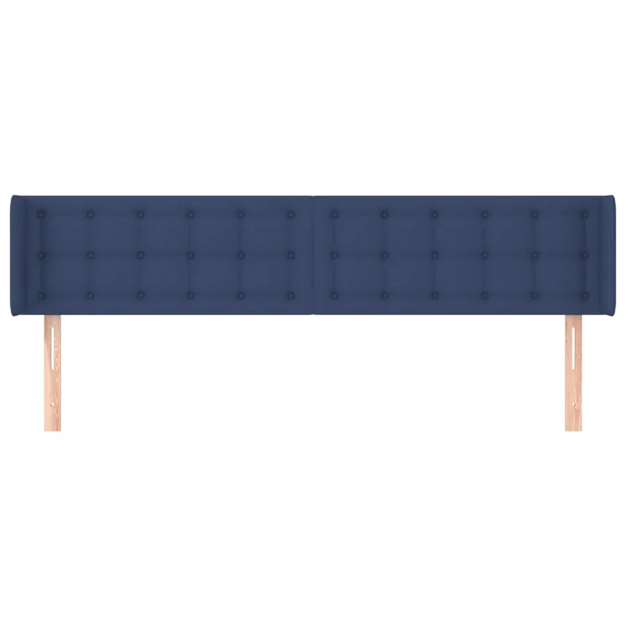 Tête de lit avec oreilles Bleu 183x16x78/88 cm Tissu - 3