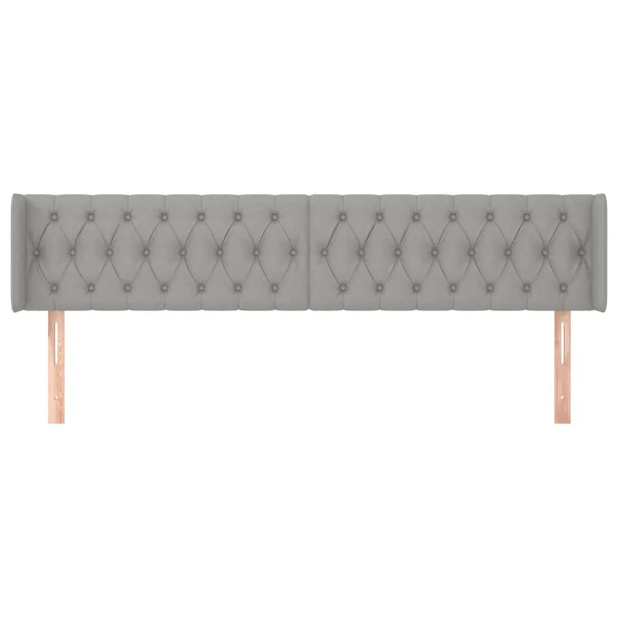 Tête de lit avec oreilles Gris clair 183x16x78/88 cm Tissu - 3