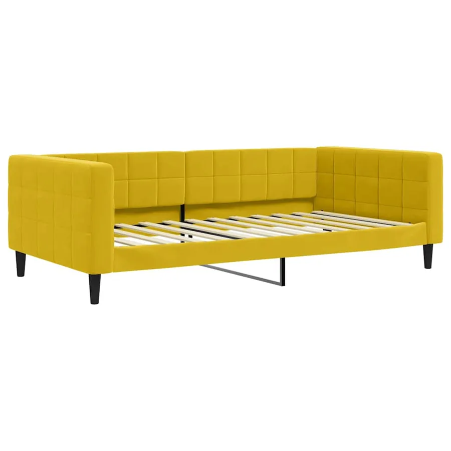 Lit de repos sans matelas jaune 100x200 cm velours - 2