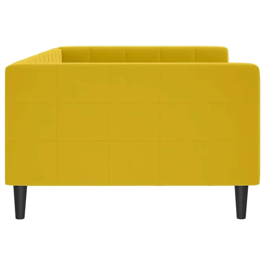 Lit de repos sans matelas jaune 100x200 cm velours - 4