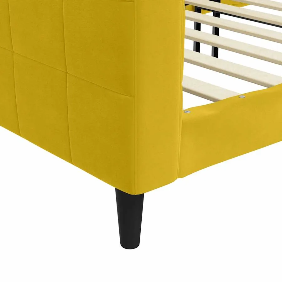 Lit de repos sans matelas jaune 100x200 cm velours - 6