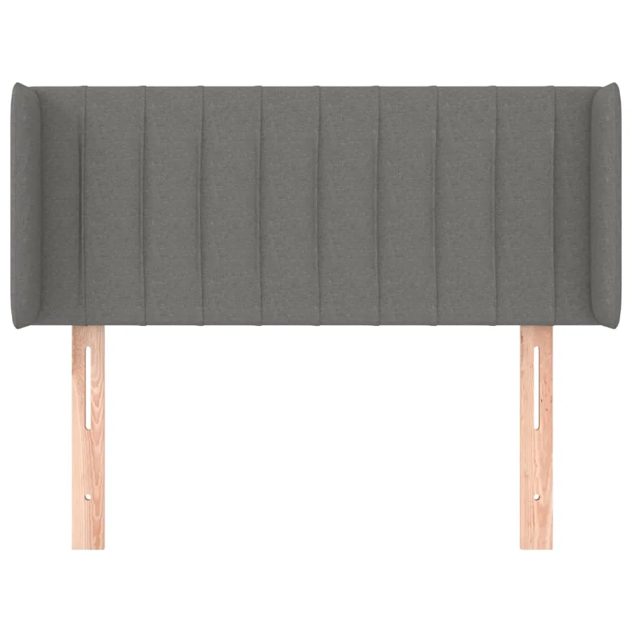 Tête de lit avec oreilles Gris foncé 83x16x78/88 cm Tissu - 3