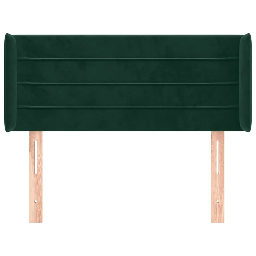 Tête de lit avec oreilles Vert foncé 83x16x78/88 cm Velours - 3