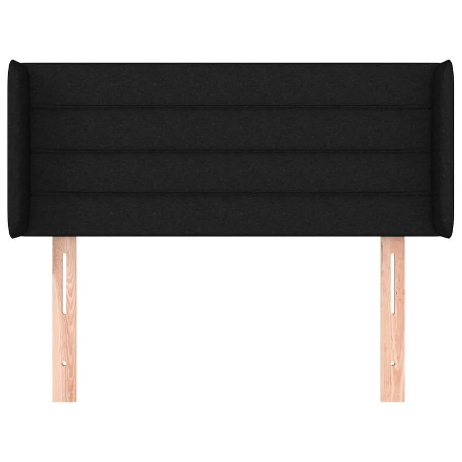 Tête de lit avec oreilles Noir 83x16x78/88 cm Tissu - 3