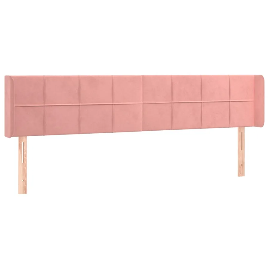 Tête de lit avec oreilles Rose 183x16x78/88 cm Velours - 2