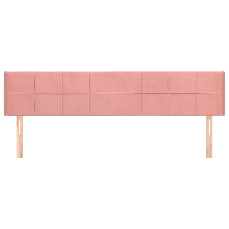 Tête de lit avec oreilles Rose 183x16x78/88 cm Velours - 3