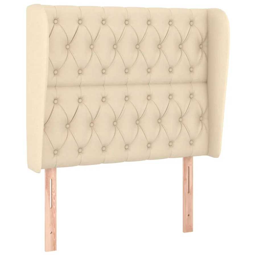 Tête de lit avec oreilles Crème 93x23x118/128 cm Tissu - 2