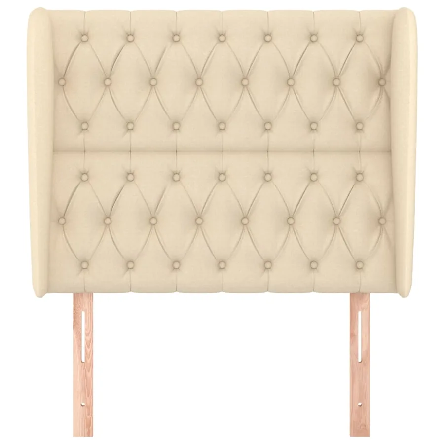 Tête de lit avec oreilles Crème 93x23x118/128 cm Tissu - 3