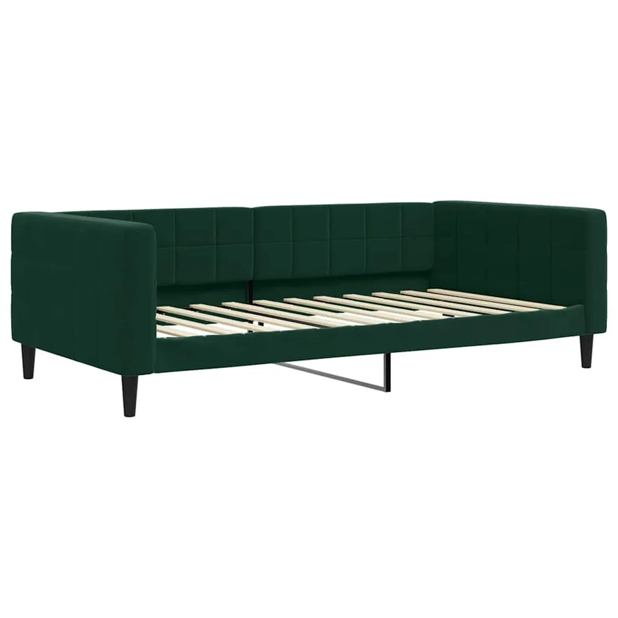 Lit de repos sans matelas vert foncé 100x200 cm velours - 2