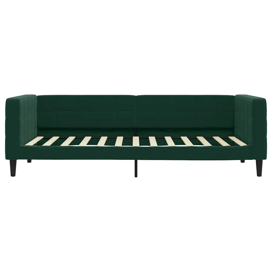 Lit de repos sans matelas vert foncé 100x200 cm velours - 3