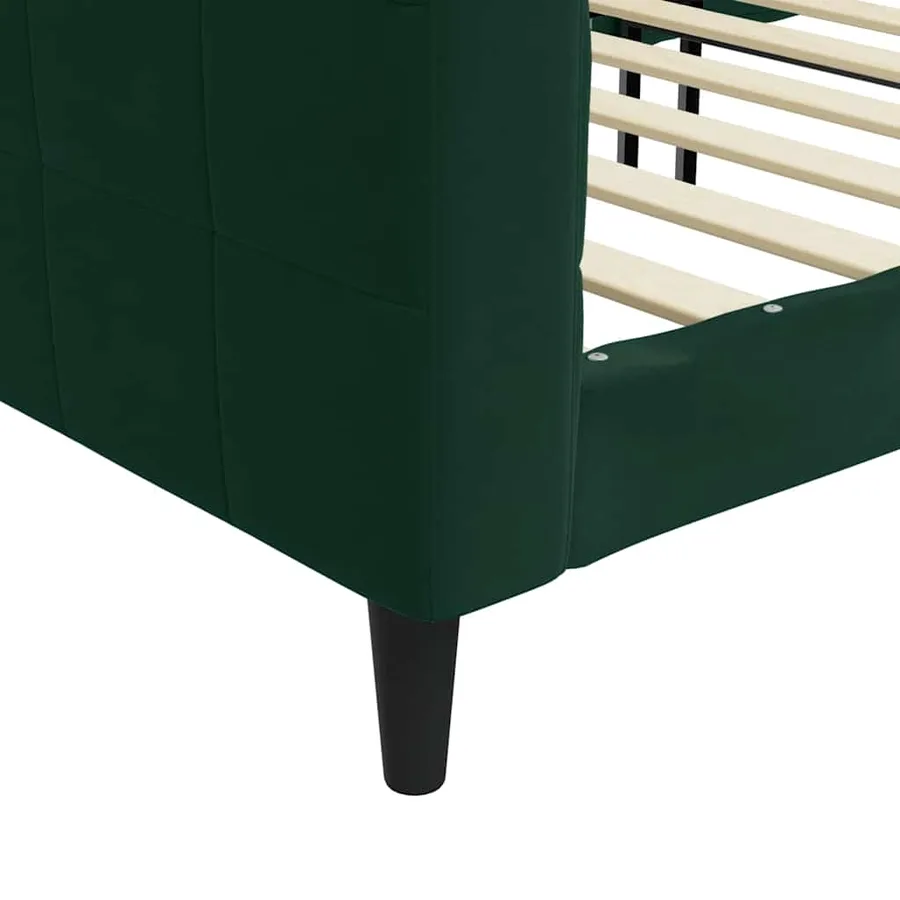 Lit de repos sans matelas vert foncé 100x200 cm velours - 6