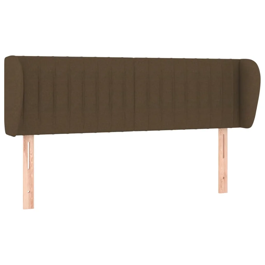 Tête de lit avec oreilles Marron foncé 147x23x78/88 cm Tissu - 2