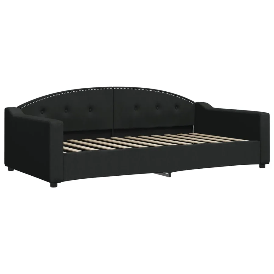 Lit de repos sans matelas noir 100x200 cm tissu - 2