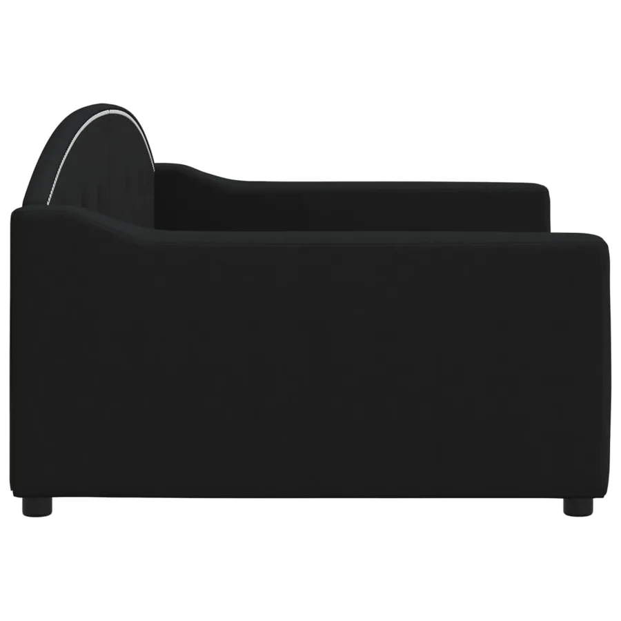 Lit de repos sans matelas noir 100x200 cm tissu - 4