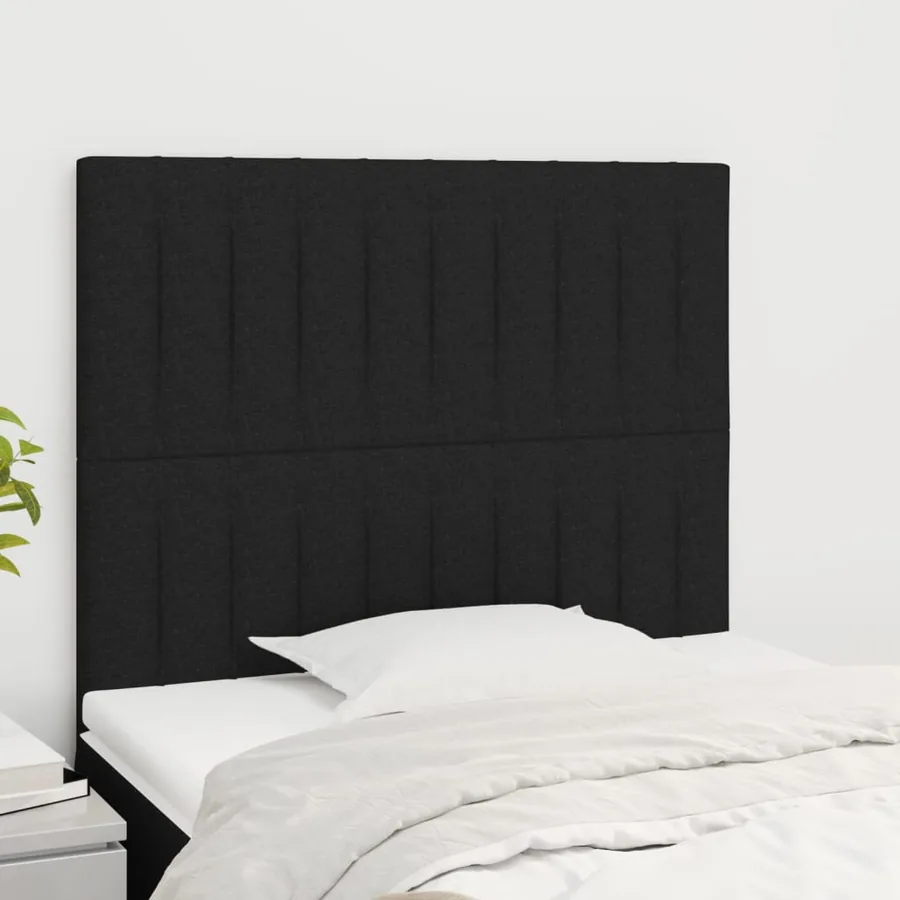 Tête de lit Noir 80x5x118/128 cm Tissu