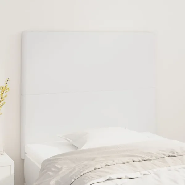 Tête de lit blanche 90 x 5 x 118/128 cm similicuir