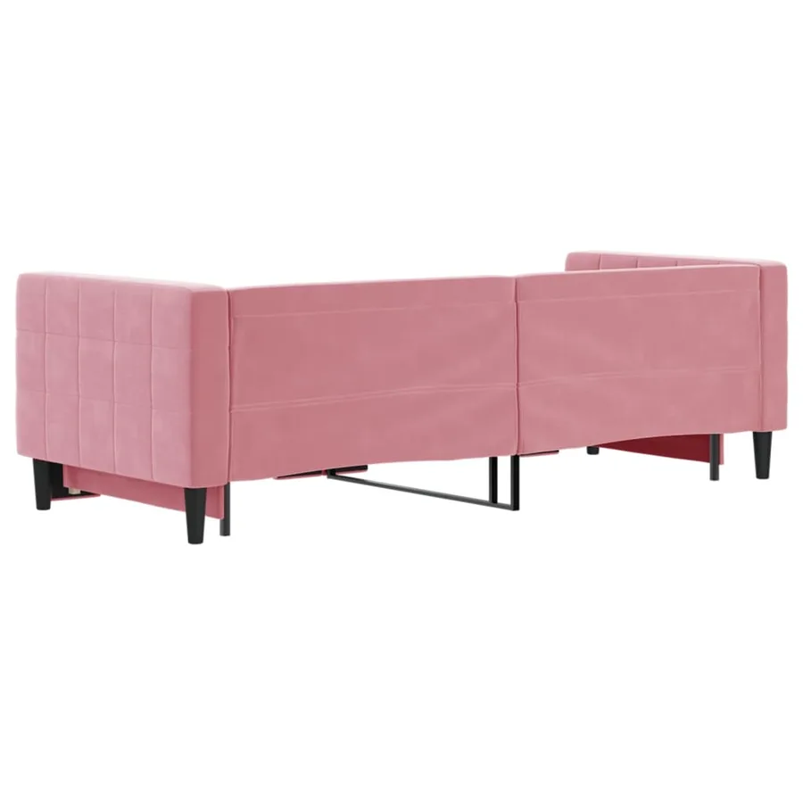Lit de jour avec gigogne sans matelas rose 80x200 cm - 5