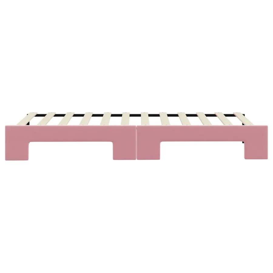 Lit de jour avec gigogne sans matelas rose 80x200 cm - 9