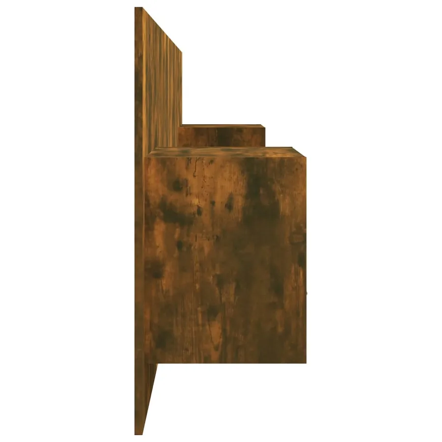 Tête de lit avec armoires Chêne fumé Bois d'ingénierie - 5
