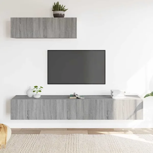 Ensemble de meubles TV 3 pcs Sonoma gris Bois d'ingénierie