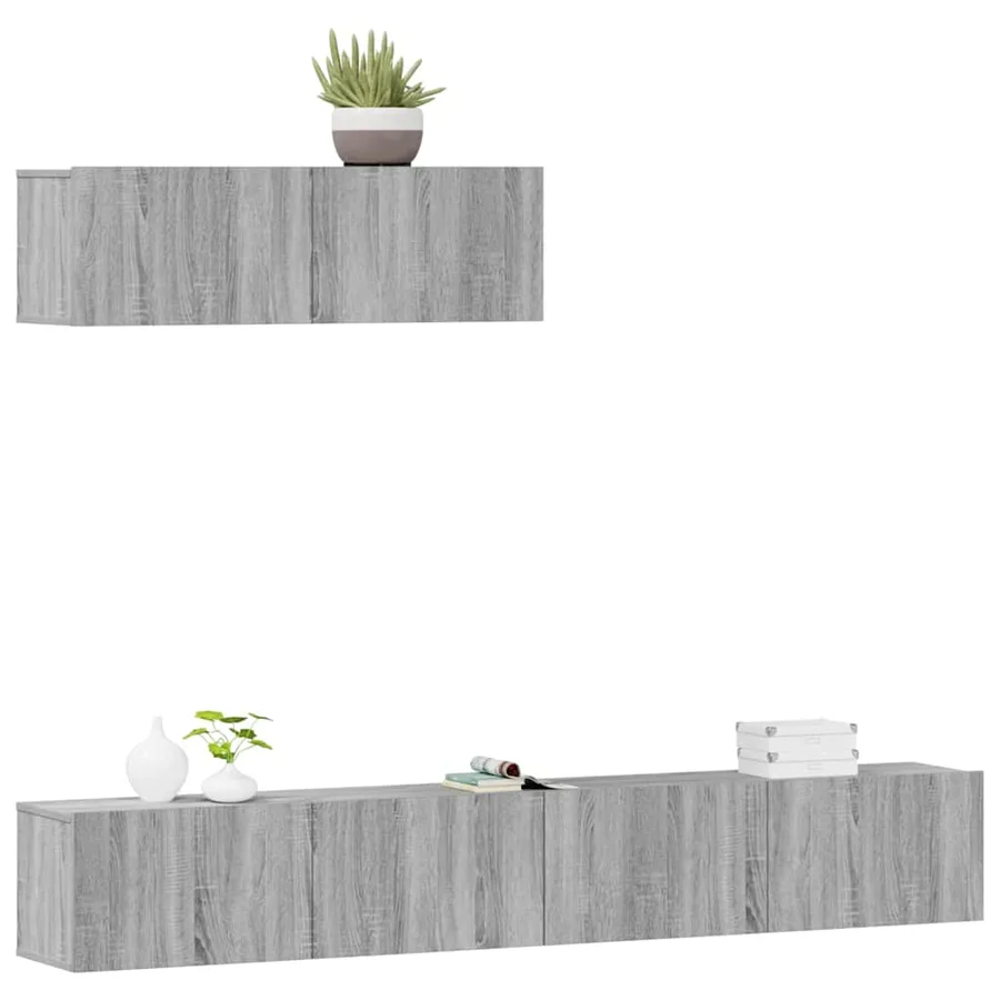 Ensemble de meubles TV 3 pcs Sonoma gris Bois d'ingénierie - 3