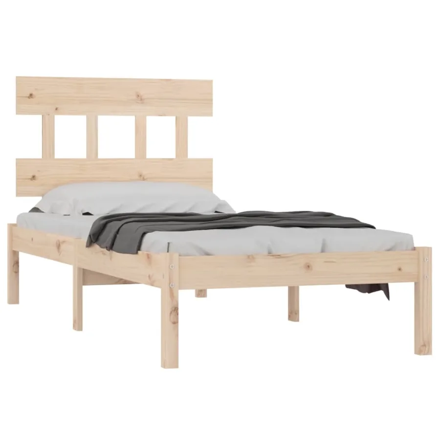 Cadre de lit sans matelas 90x200 cm bois massif - 3