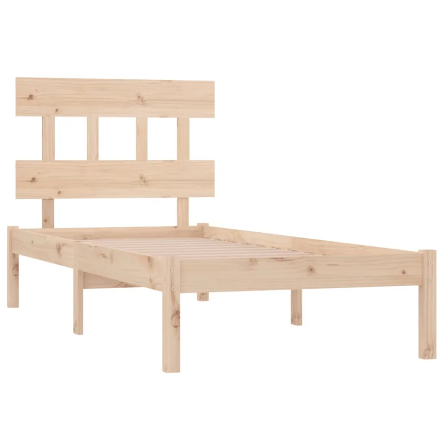 Cadre de lit sans matelas 90x200 cm bois massif - 4