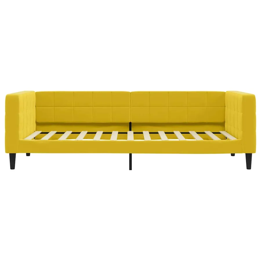 Lit de jour avec matelas jaune 100x200 cm velours - 4