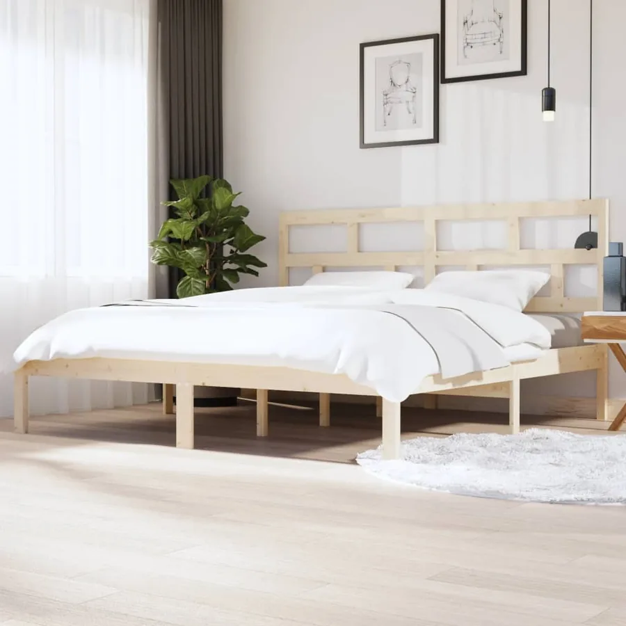 Cadre de lit sans matelas bois de pin massif 200x200 cm
