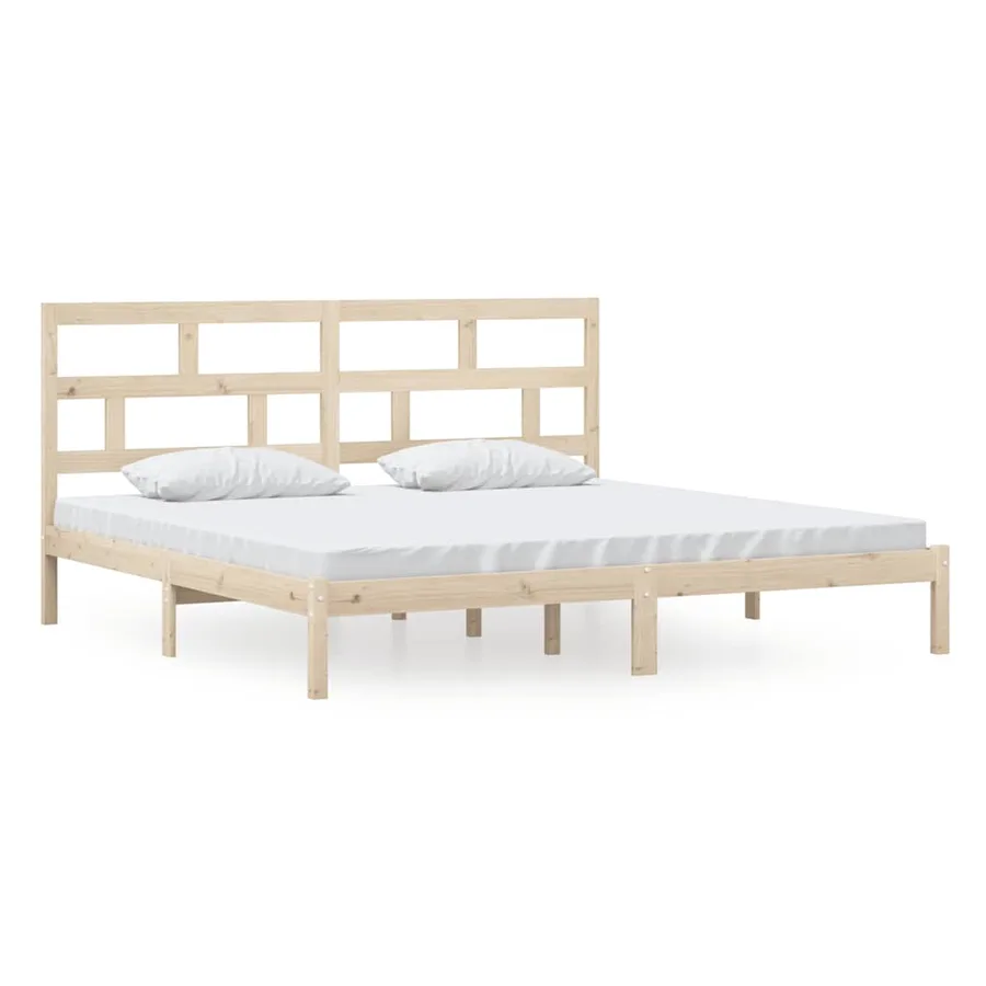 Cadre de lit sans matelas bois de pin massif 200x200 cm - 2