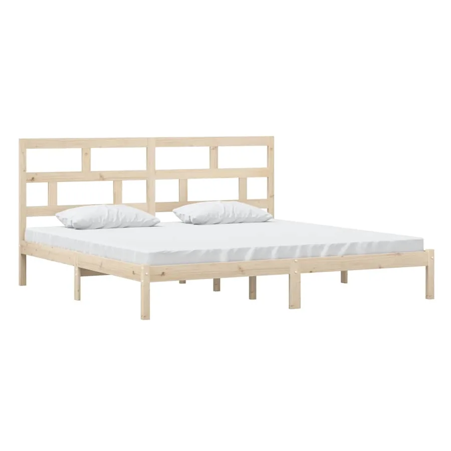 Cadre de lit sans matelas bois de pin massif 200x200 cm - 3