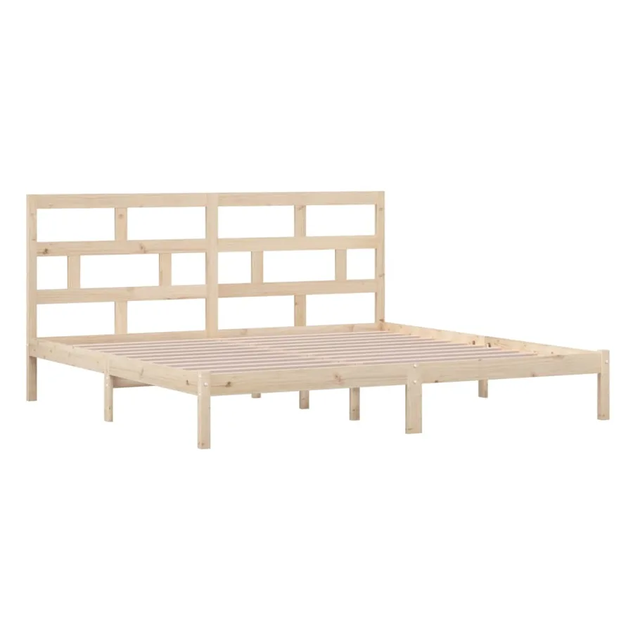 Cadre de lit sans matelas bois de pin massif 200x200 cm - 4