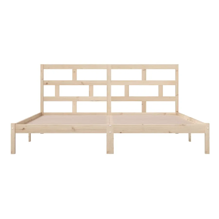 Cadre de lit sans matelas bois de pin massif 200x200 cm - 5