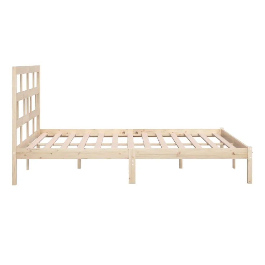 Cadre de lit sans matelas bois de pin massif 200x200 cm - 6