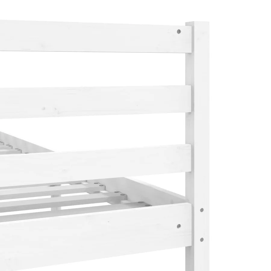 Cadre de lit sans matelas blanc bois massif 200x200 cm - 7