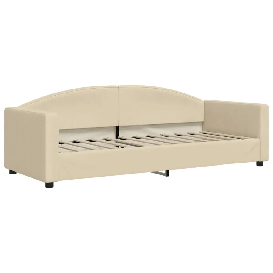 Lit de repos sans matelas crème 80x200 cm tissu - 2