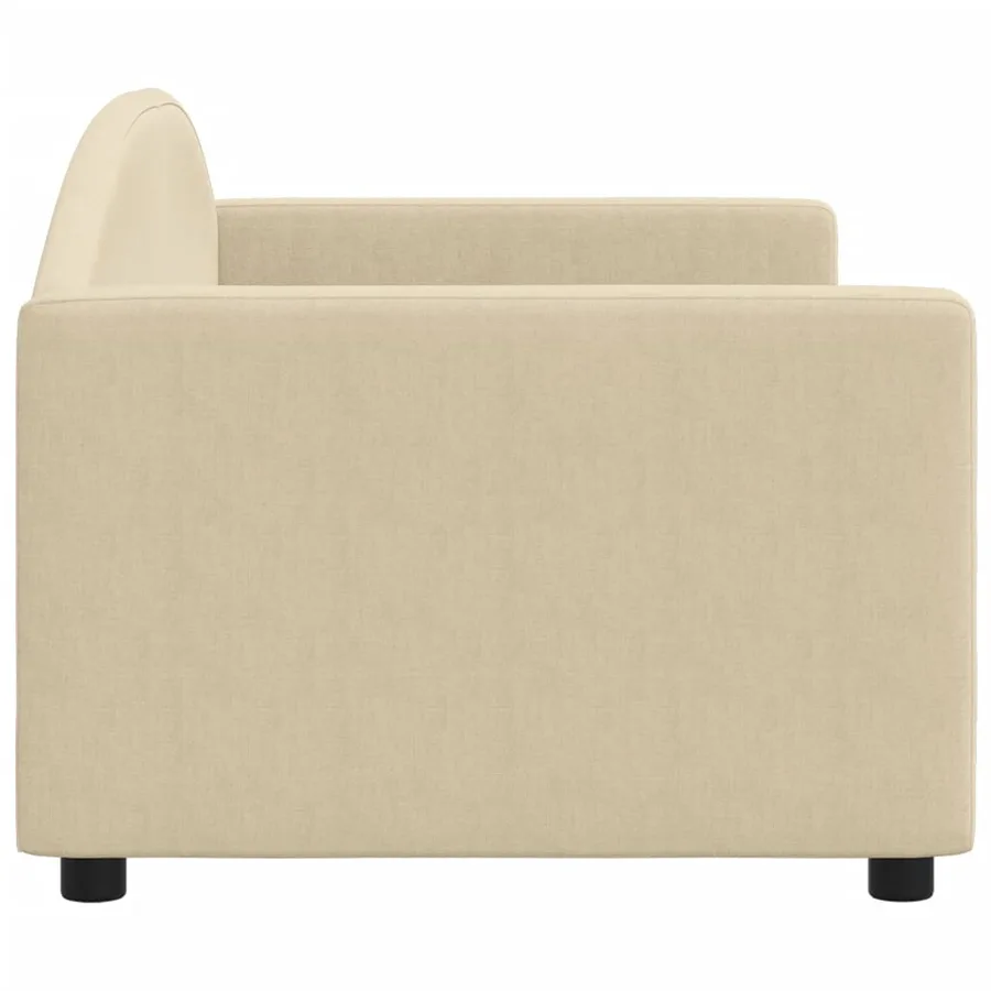 Lit de repos sans matelas crème 80x200 cm tissu - 4