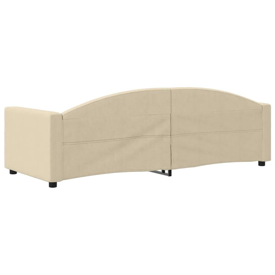 Lit de repos sans matelas crème 80x200 cm tissu - 5