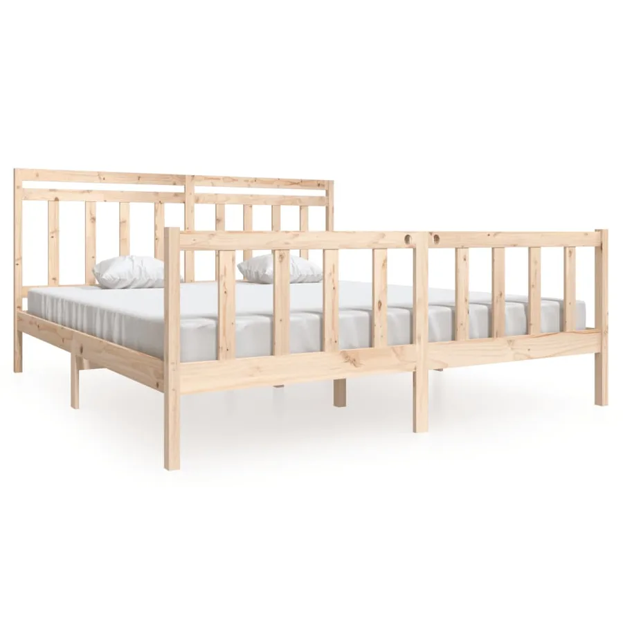 Cadre de lit sans matelas bois massif - 2