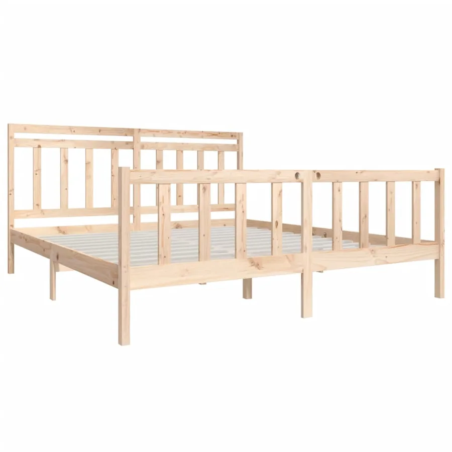 Cadre de lit sans matelas bois massif - 3