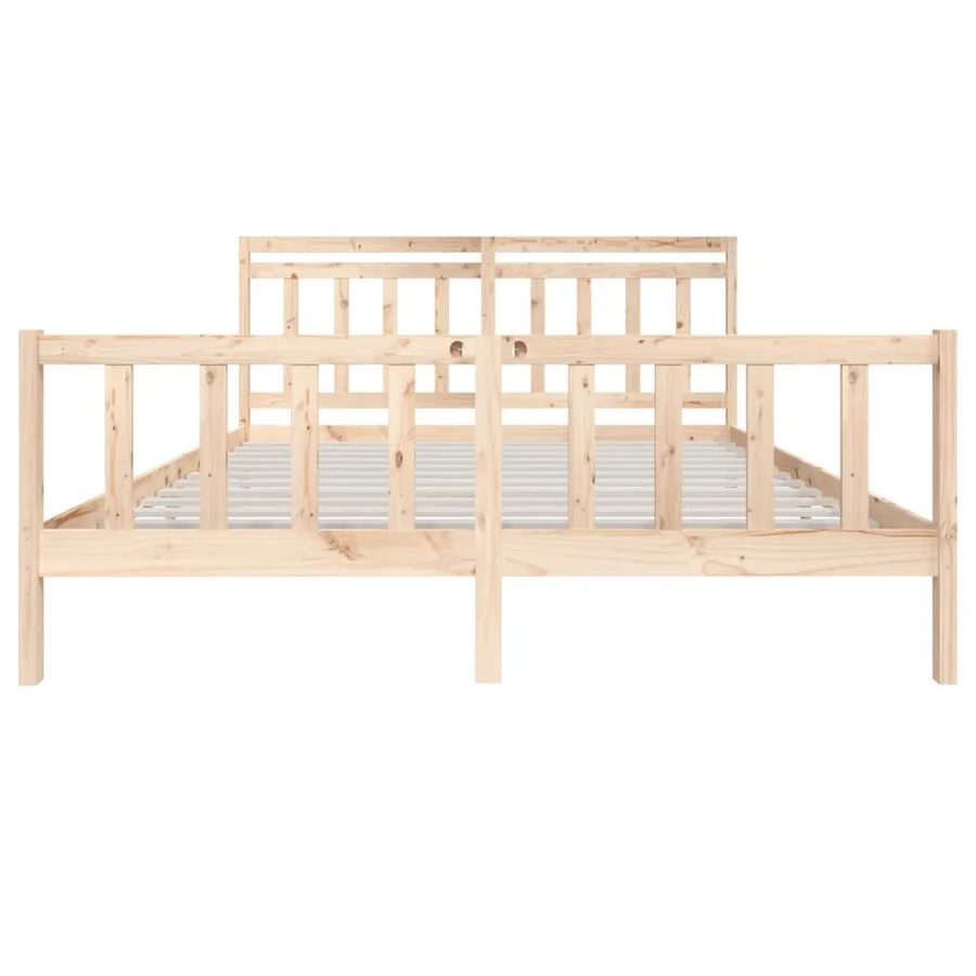 Cadre de lit sans matelas bois massif - 4