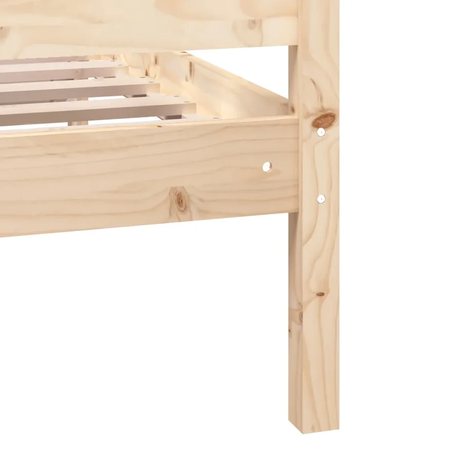 Cadre de lit sans matelas bois massif - 7