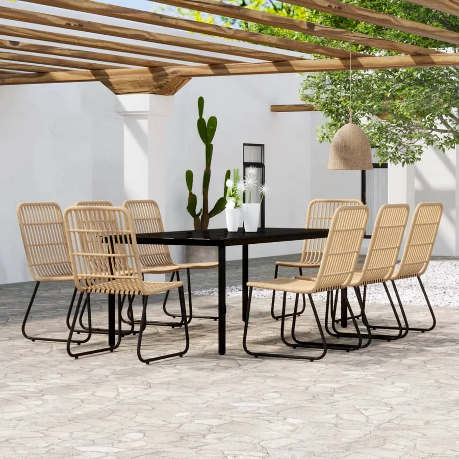 Ensemble à manger de jardin 9 pcs Chêne